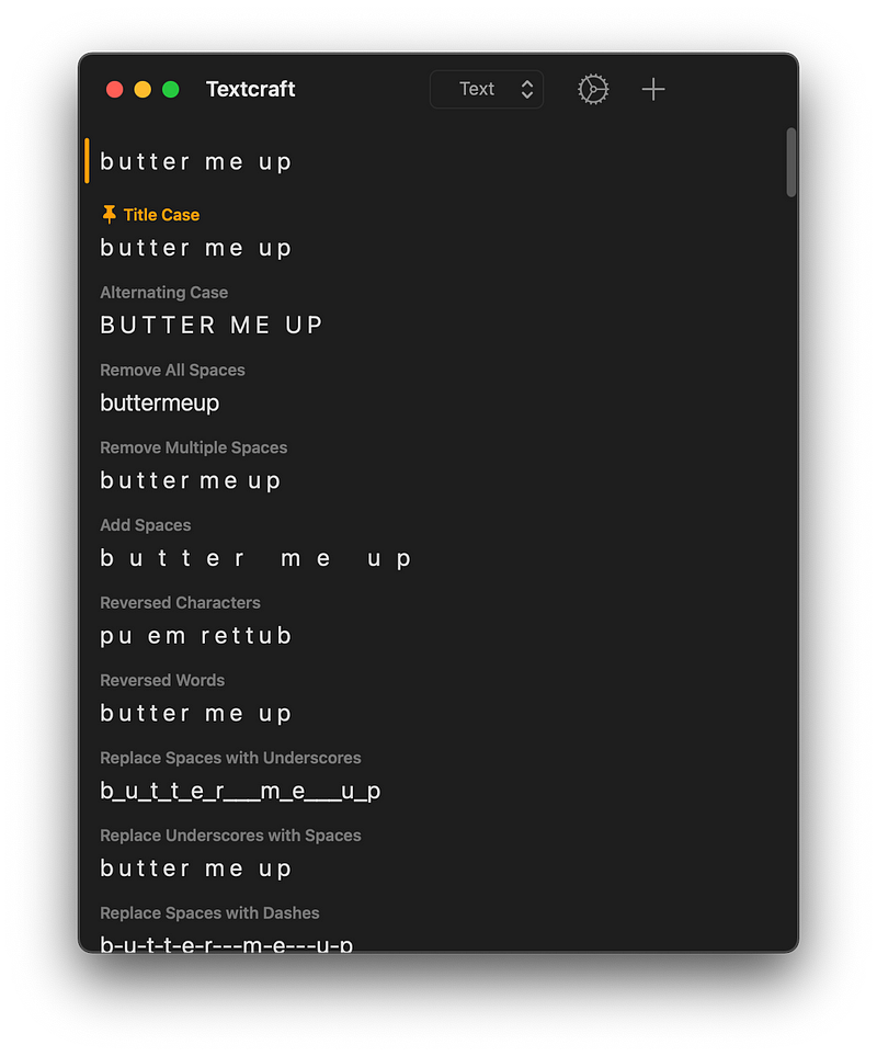 Textcraft for macOS
