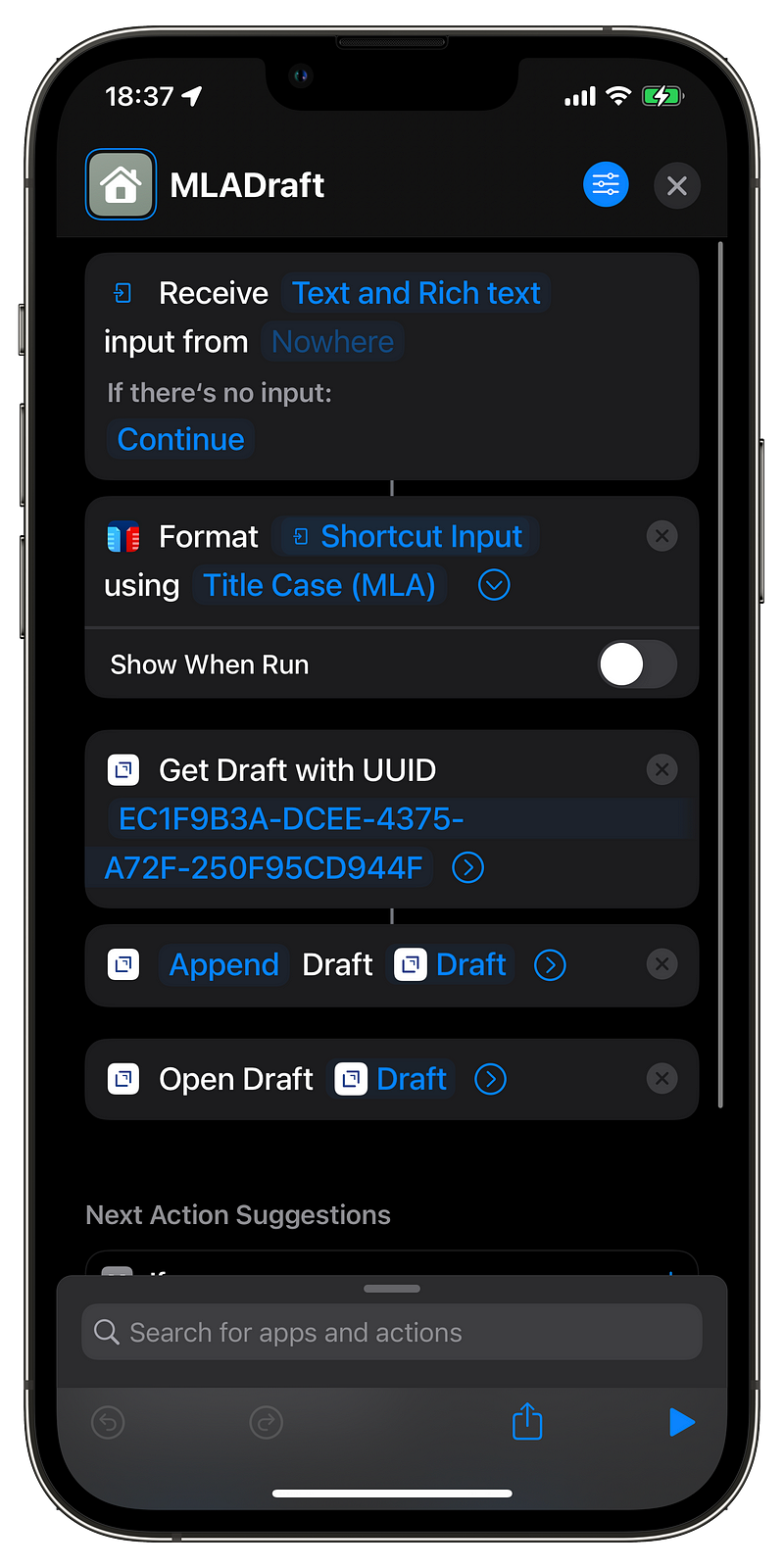 MLADraft Shortcut