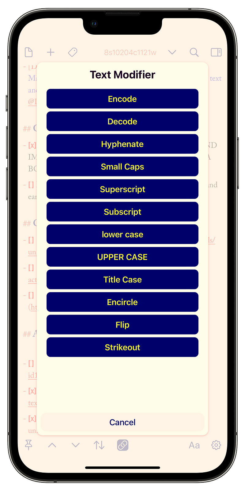 Text Modifier Drafts Action