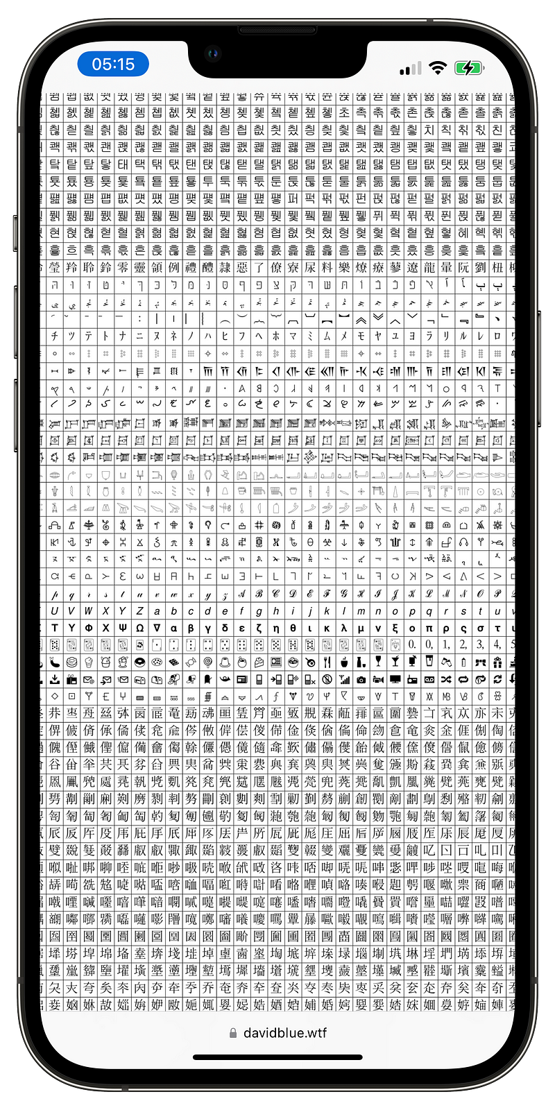 Single Page, All of Unicode