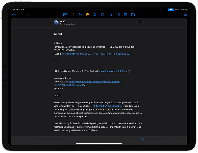 On Drafts’ Mail Integration